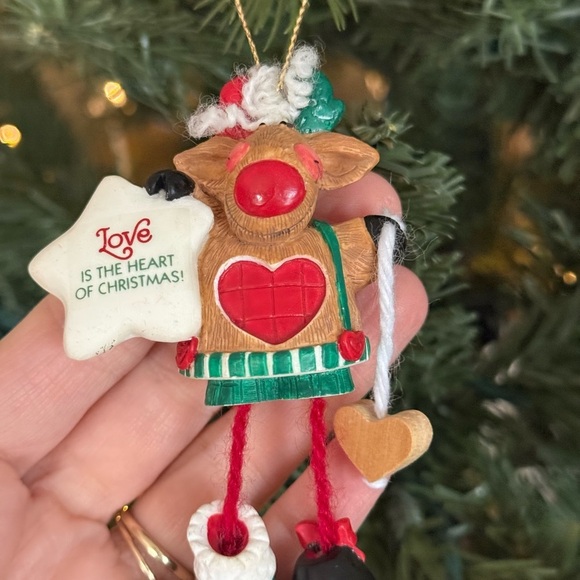 Enesco 1995 Festive Reindeer Christmas Ornament